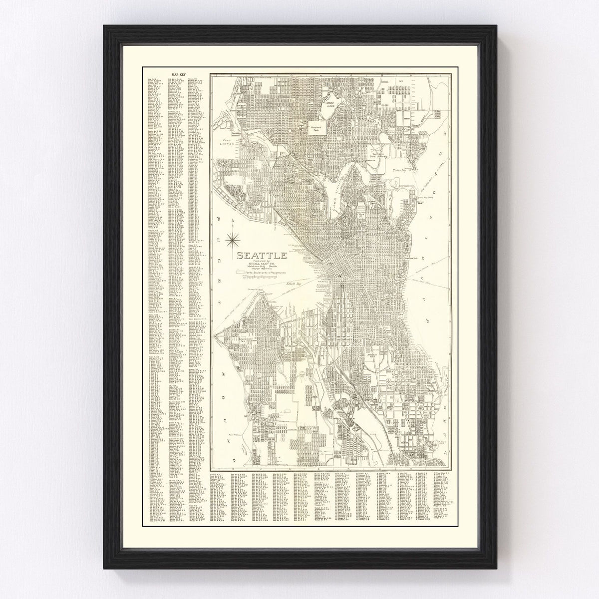Seattle Vintage Map 1920