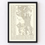 Seattle Vintage Map 1920