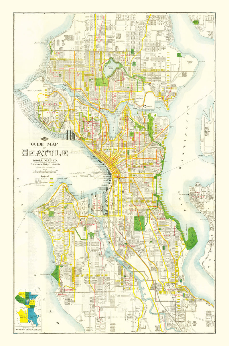 Size comparison using Vintage Map of Seattle, Washington 1924