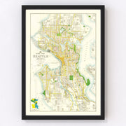 Seattle Vintage Map 1924