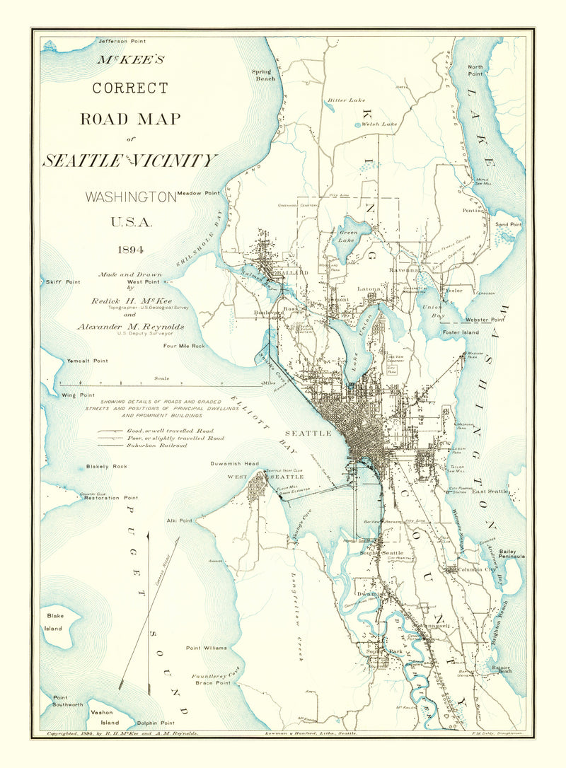 Size comparison using Vintage Map of Seattle, Washington 1894