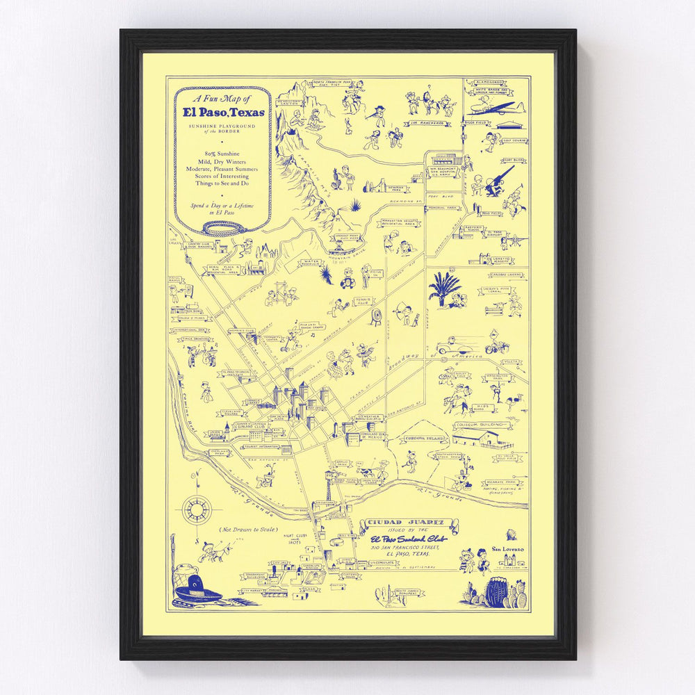 El Paso Vintage Map 1945