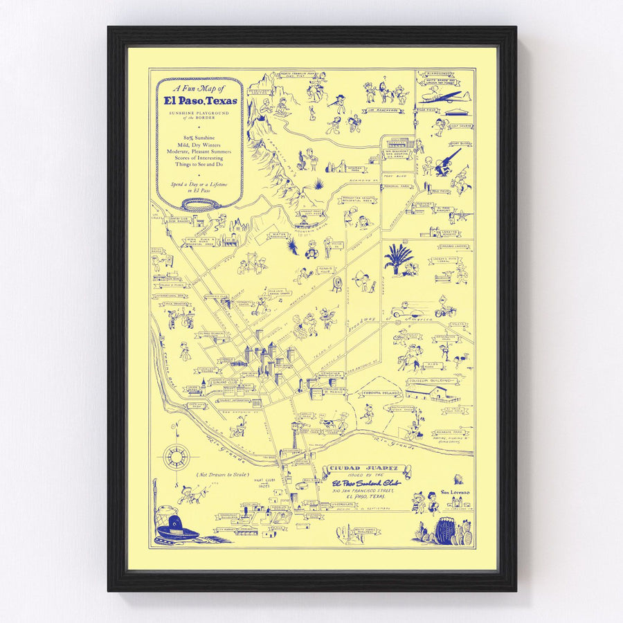 El Paso Vintage Map 1945