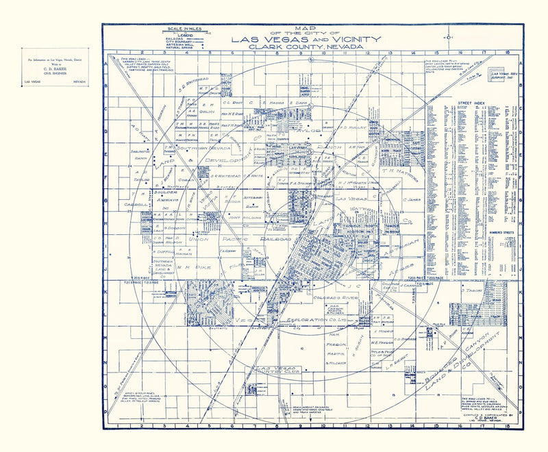 Size comparison using Vintage Map of Las Vegas, Nevada 1920