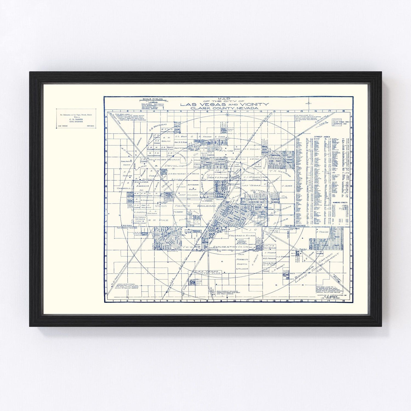 Las Vegas Vintage Map 1920