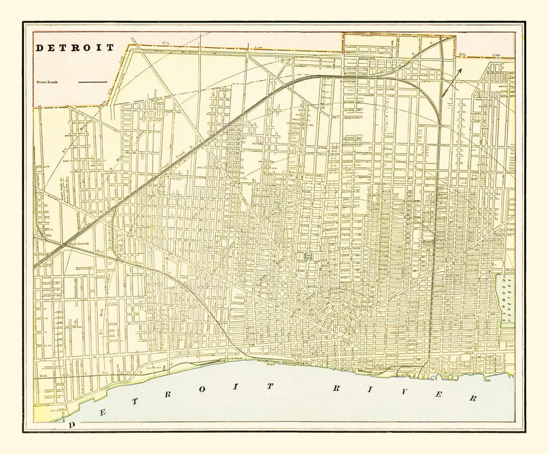 Size comparison using Vintage Map of Detroit, Michigan 1892