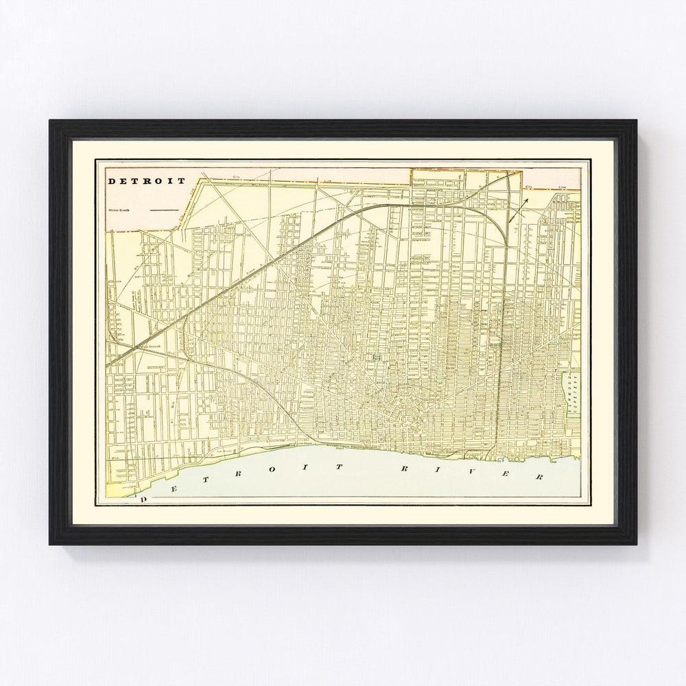 Detroit Vintage Map 1892