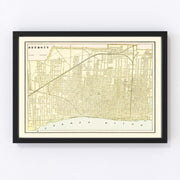 Detroit Vintage Map 1892