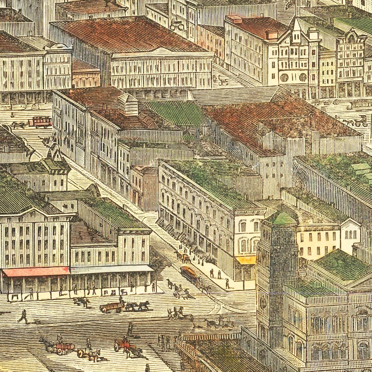 Restored historic details from the 1885 city map of Memphis, Tennessee