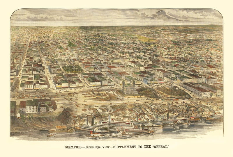 Size comparison using Vintage Map of Memphis, Tennessee 1885
