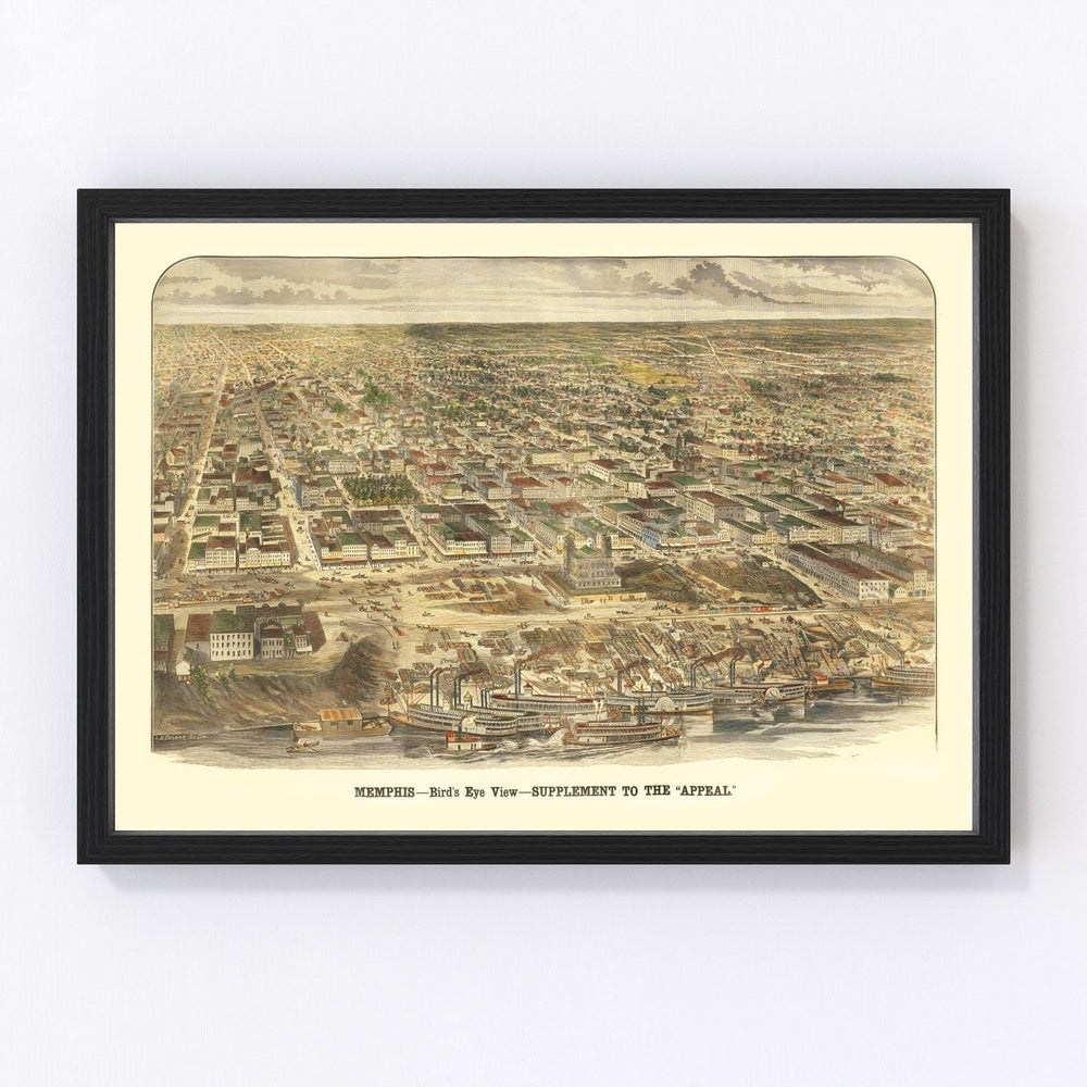 Memphis Vintage Map 1885