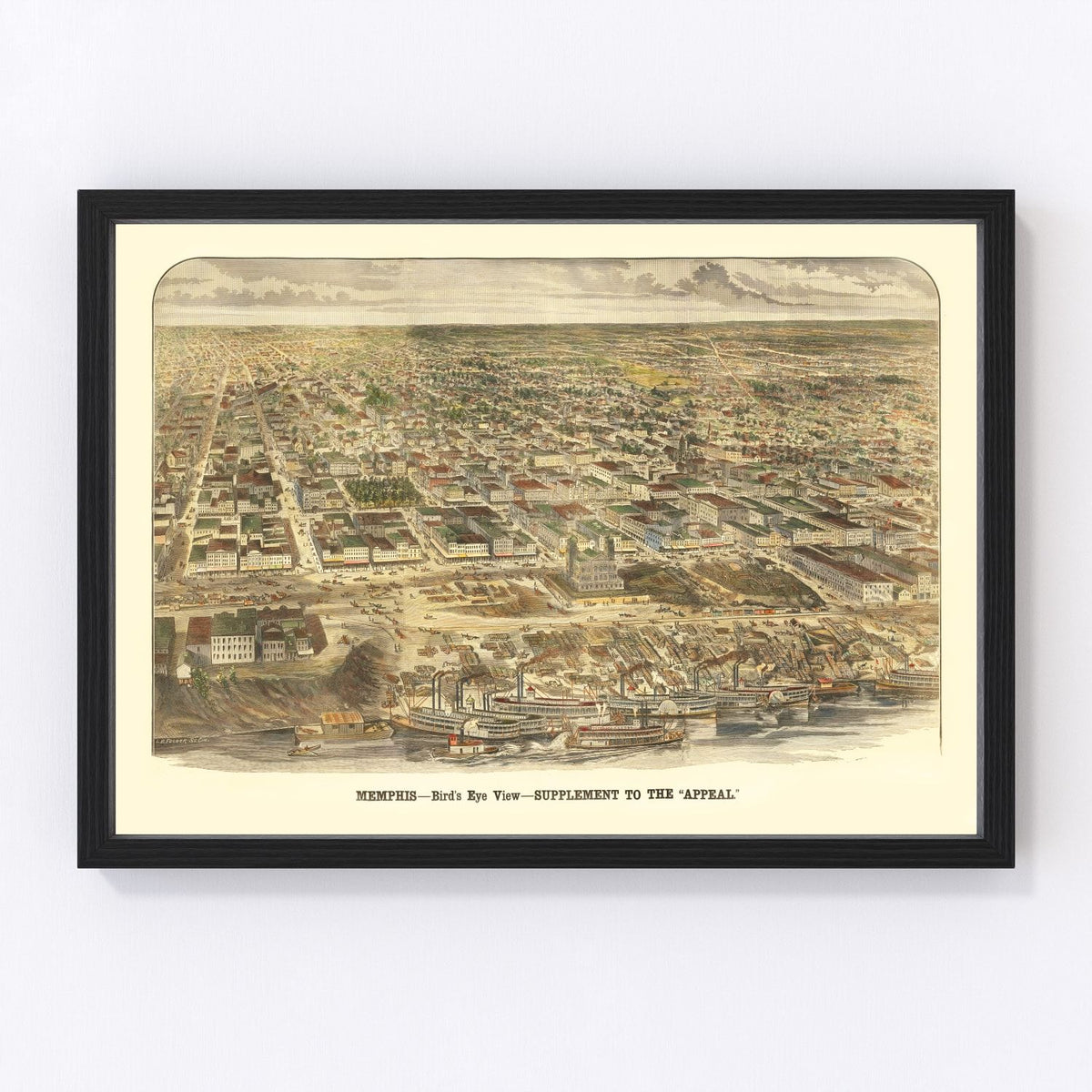 Memphis Vintage Map 1885