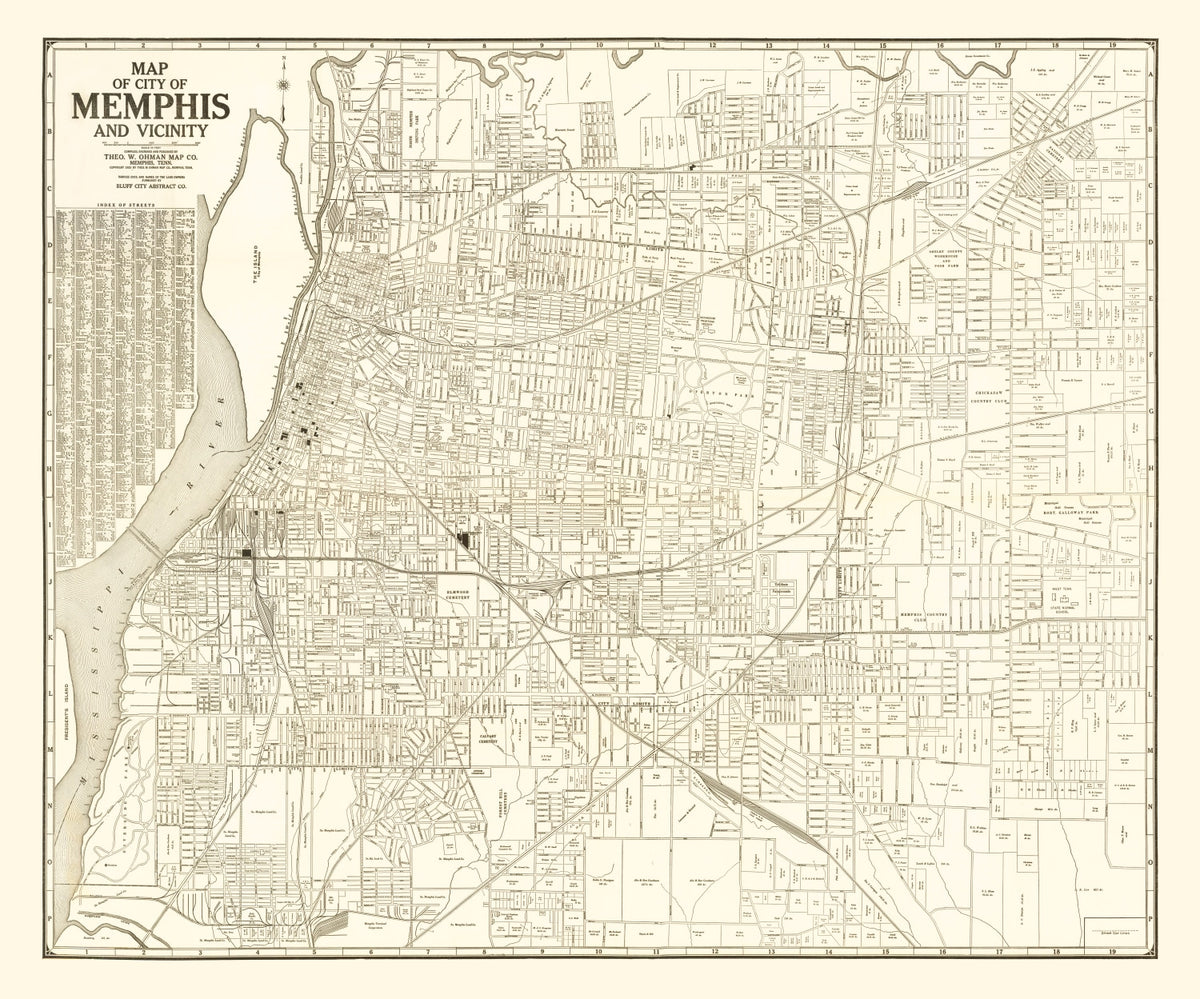 Preview of Vintage Map of Memphis, Tennessee 1925