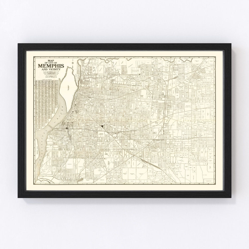 Memphis Vintage Map 1925