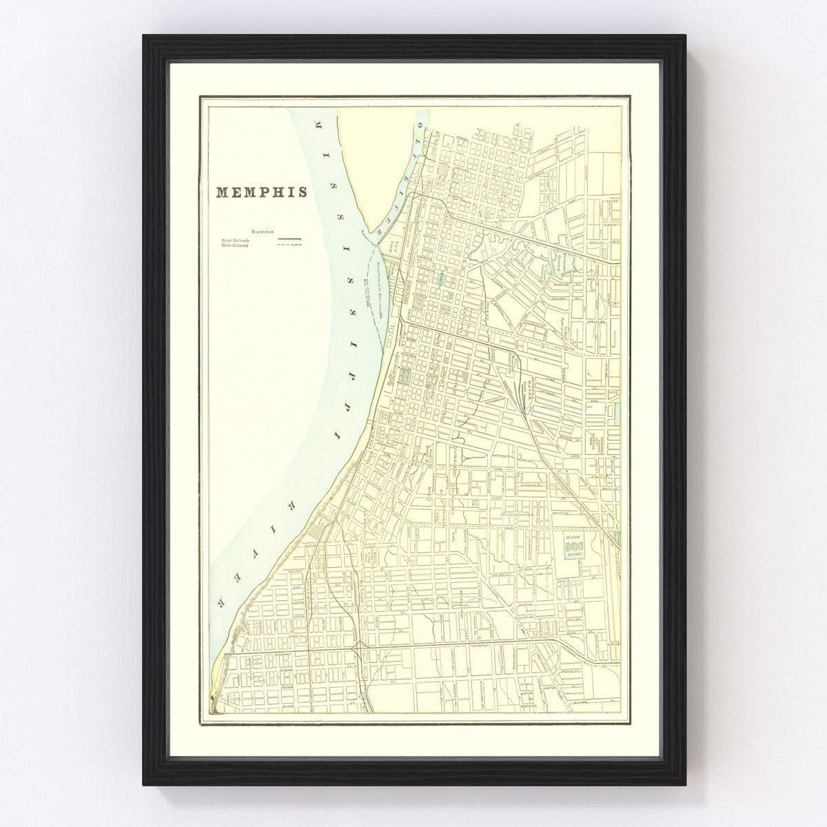 Memphis Vintage Map 1895