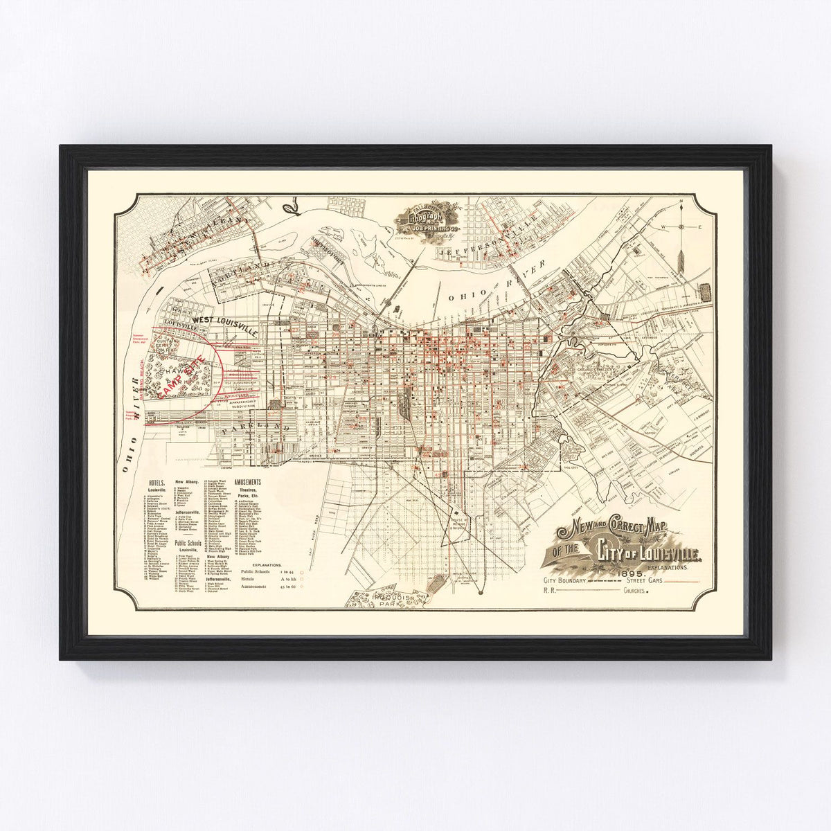 Lousiville Vintage Map 1895