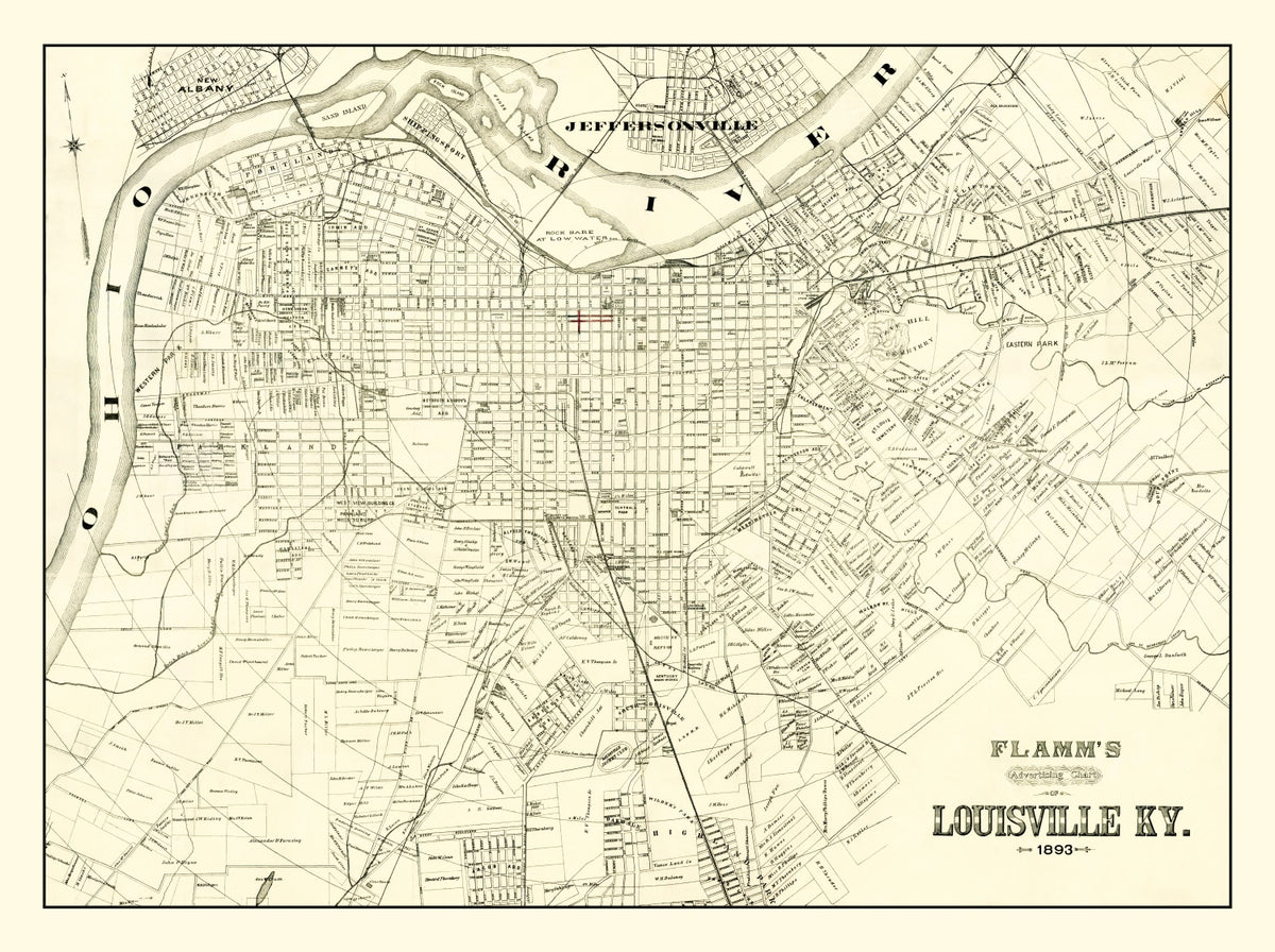 Preview of Vintage Map of Louisville, Kentucky 1893