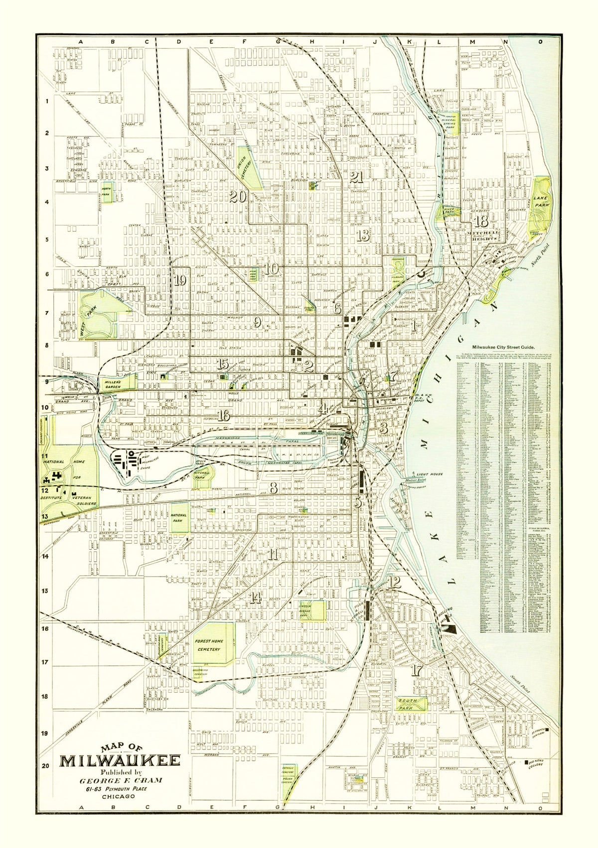 Preview of Vintage Map of Milwaukee, Wisconsin 1898