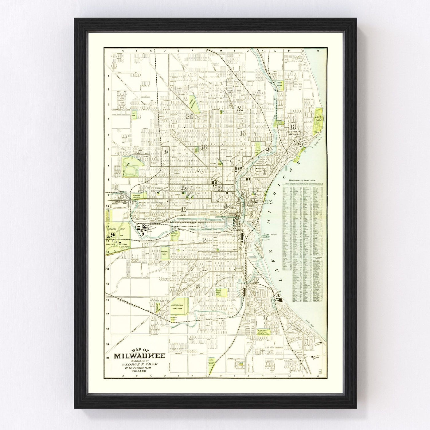 Milwaukee Vintage Map 1898