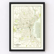 Milwaukee Vintage Map 1898