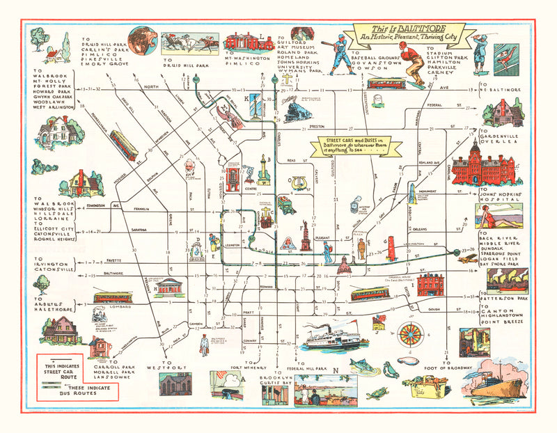 Size comparison using Vintage Map of Baltimore, Maryland 1929