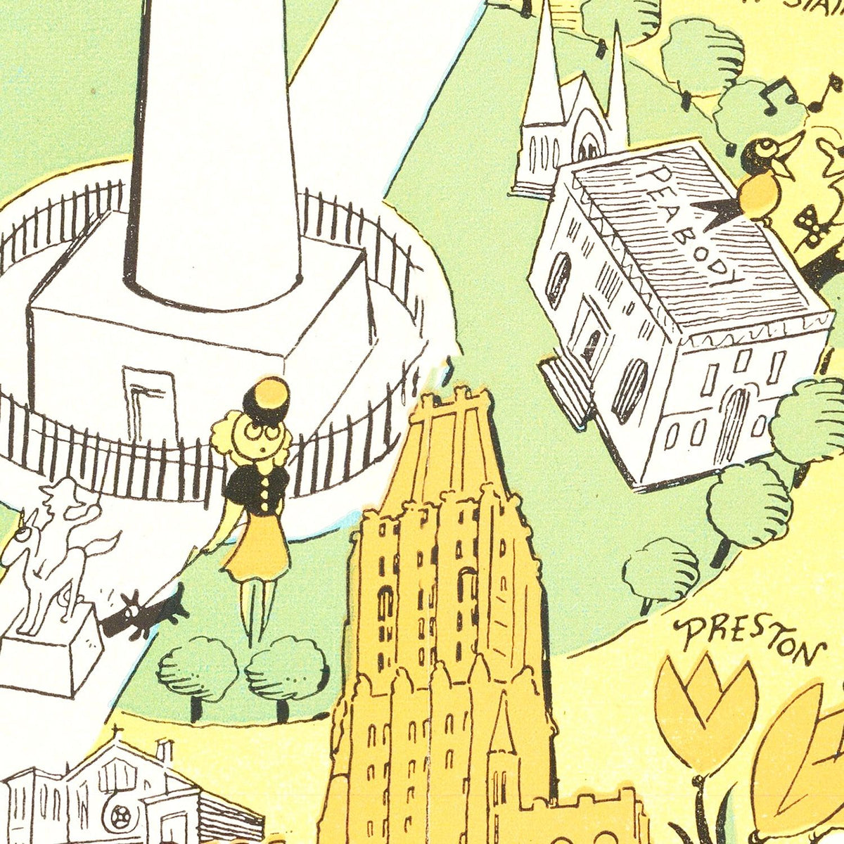 Restored historic details from the 1935 city map of Baltimore, Maryland
