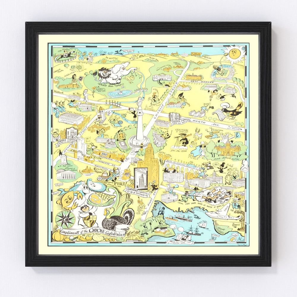 Baltimore Vintage Map 1935
