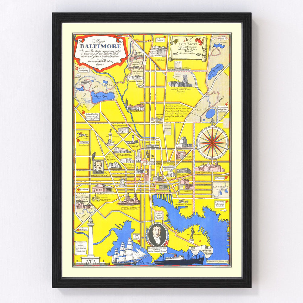 Baltimore Vintage Map 1935