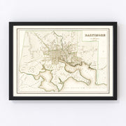 Baltimore Vintage Map 1838
