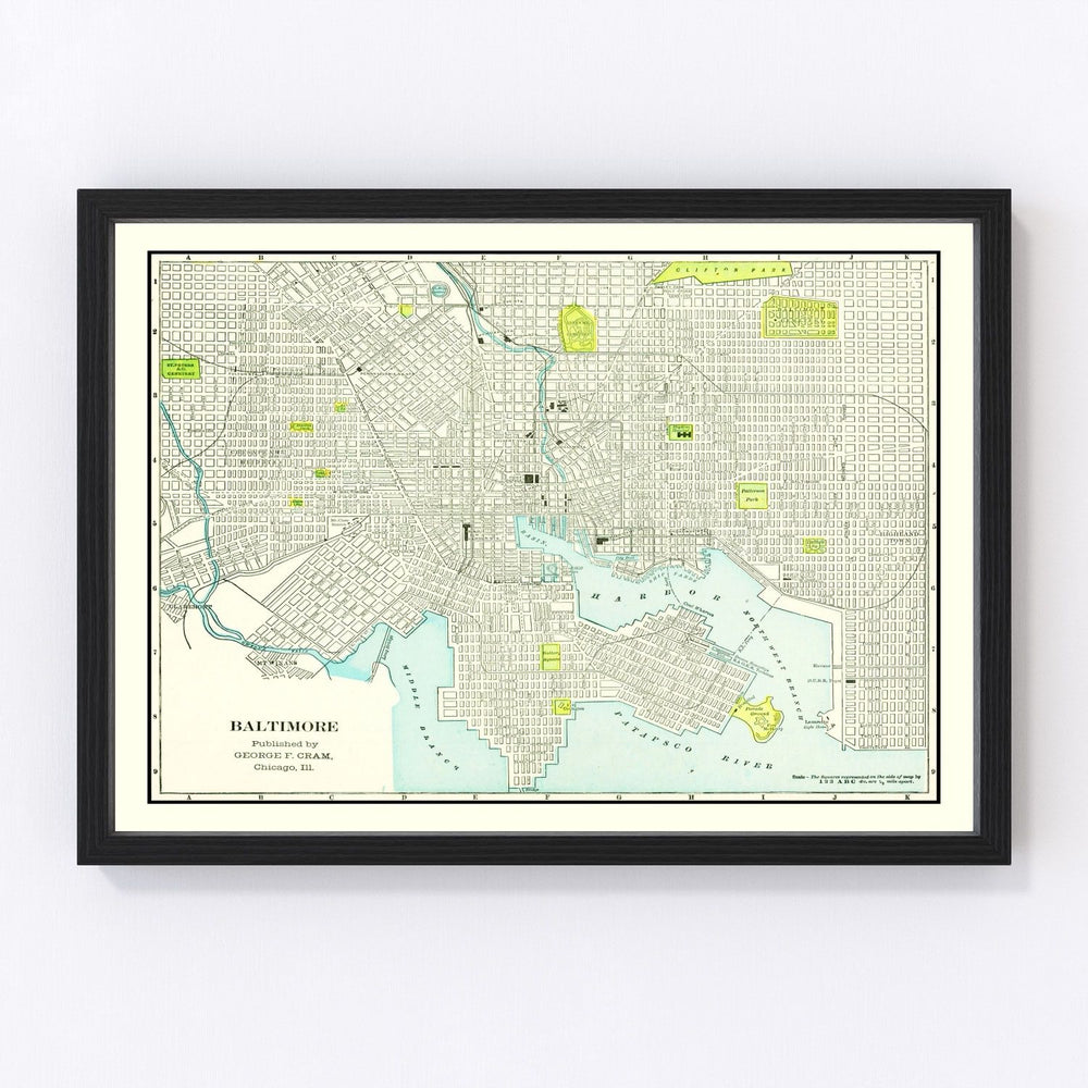 Baltimore Vintage Map 1892