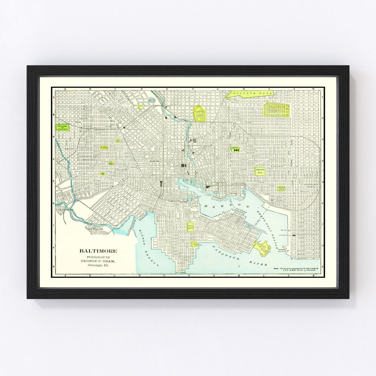 Baltimore Vintage Map 1892