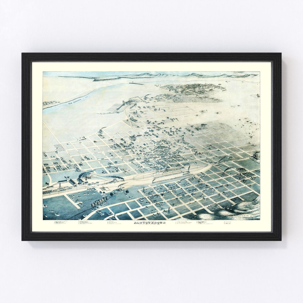 Albuquerque Vintage Map 1886