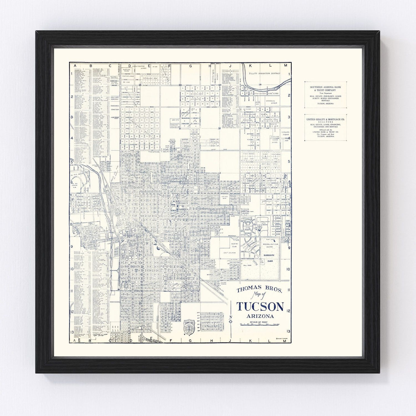 Tucson Vintage Map 1920