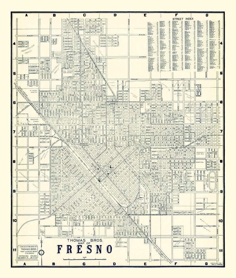 Size comparison using Vintage Map of Fresno, California 1920