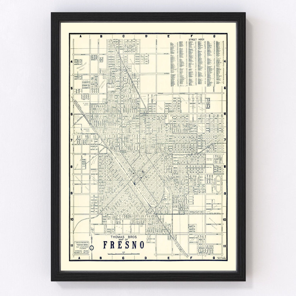 Fresno Vintage Map 1920