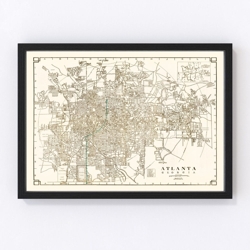 Atlanta Vintage Map 1931