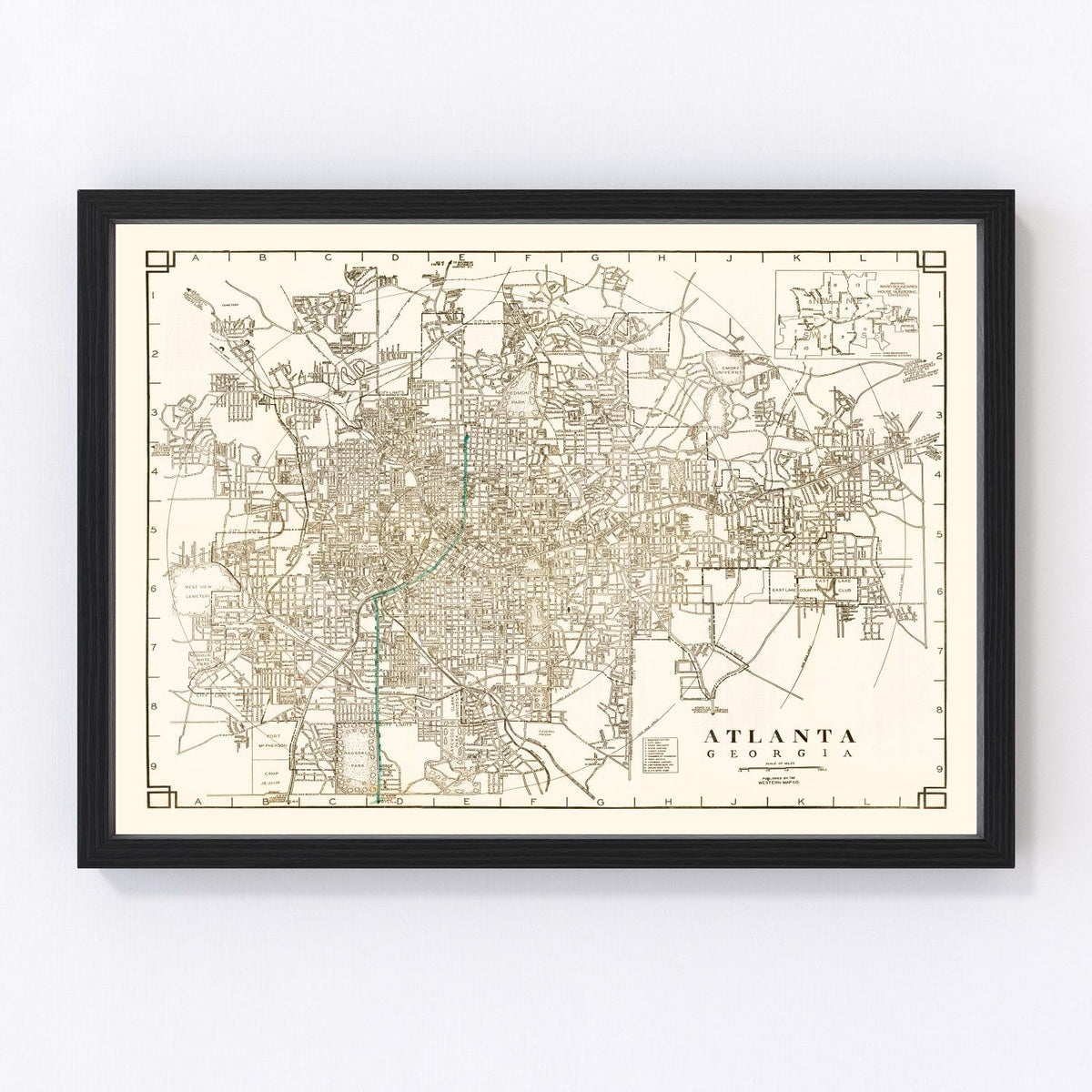 Atlanta Vintage Map 1931