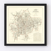 Atlanta Vintage Map 1912