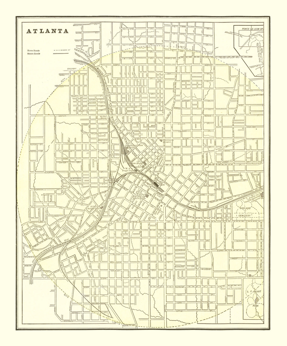 Preview of Vintage Map of Atlanta, Georgia 1892