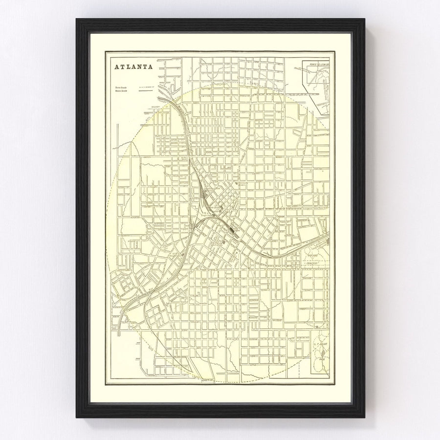 Atlanta Vintage Map 1892