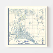 Vintage Map of Long Beach, California 1935