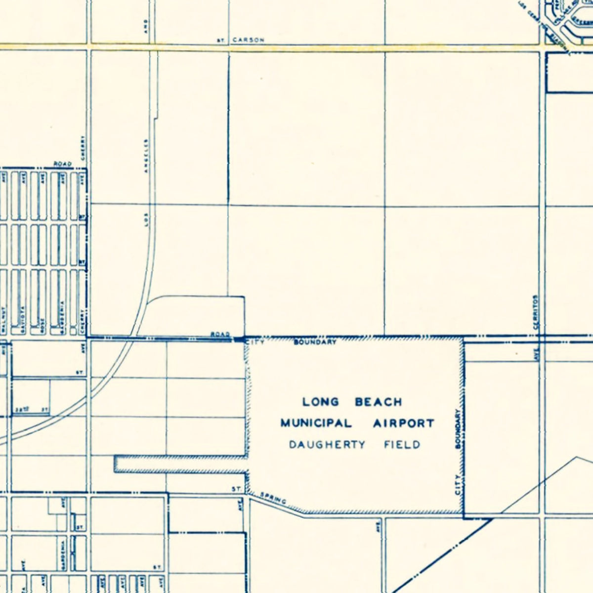 Restored historic details from the 1935 city map of Long Beach, California