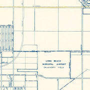 Vintage Map of Long Beach, California 1935