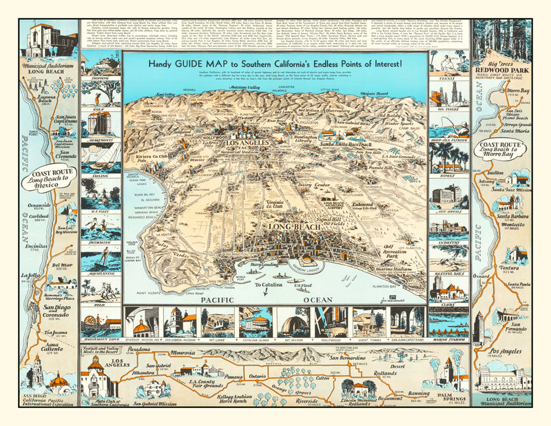 Size comparison using Vintage Map of Long Beach, California 1936