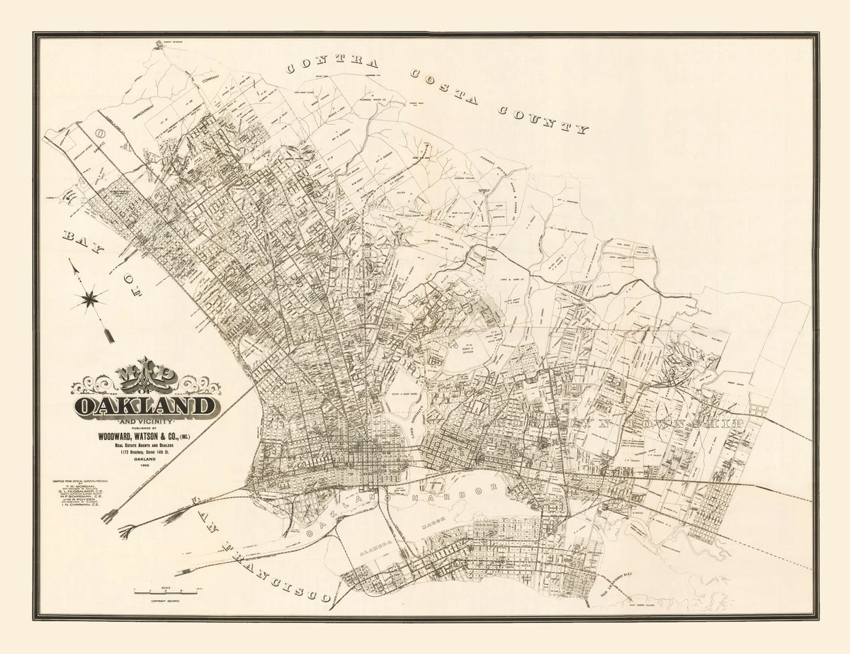 Preview of Vintage Map of Oakland, California 1903