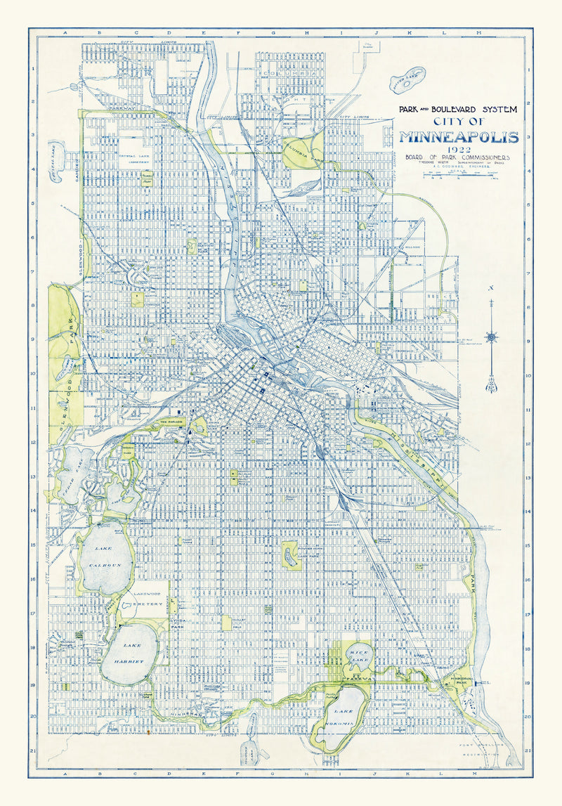 Size comparison using Vintage Map of Minneapolis, Minnesota 1922