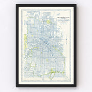 Minneapolis Vintage Map 1922
