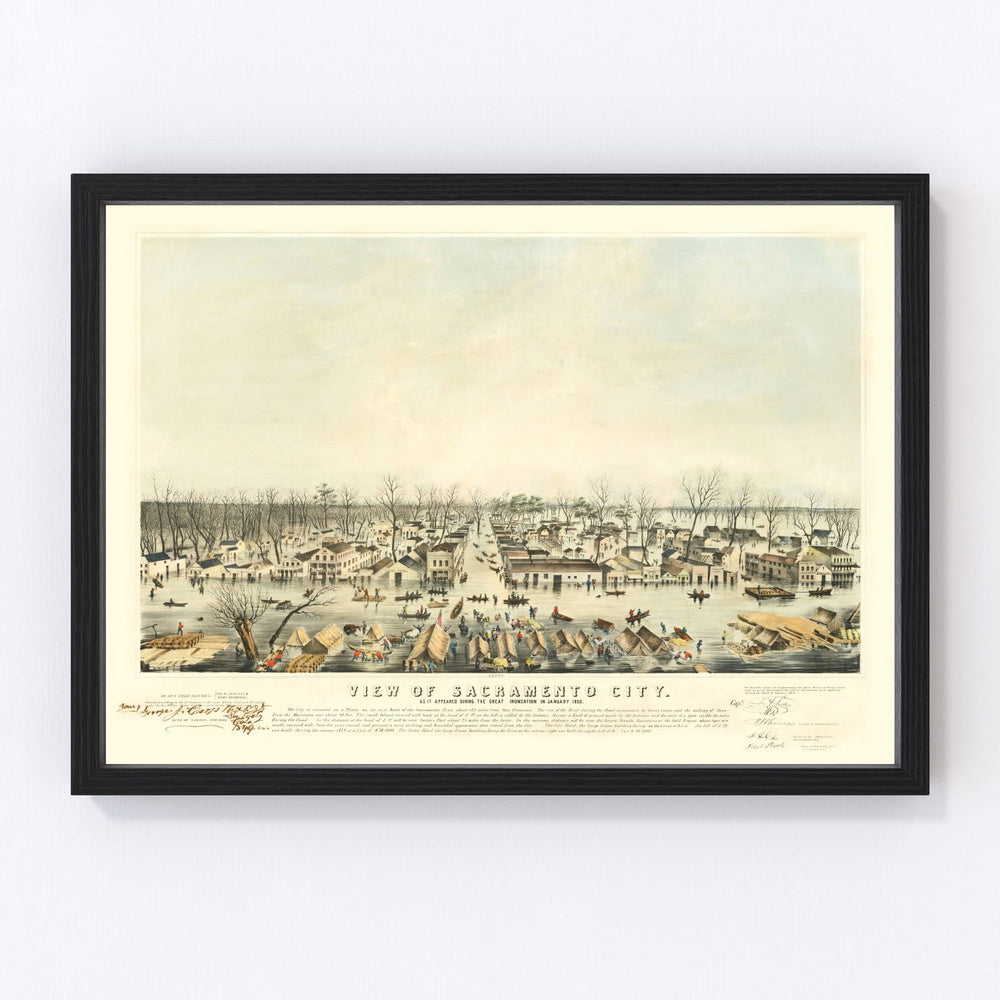 Sacramento Vintage Map 1850