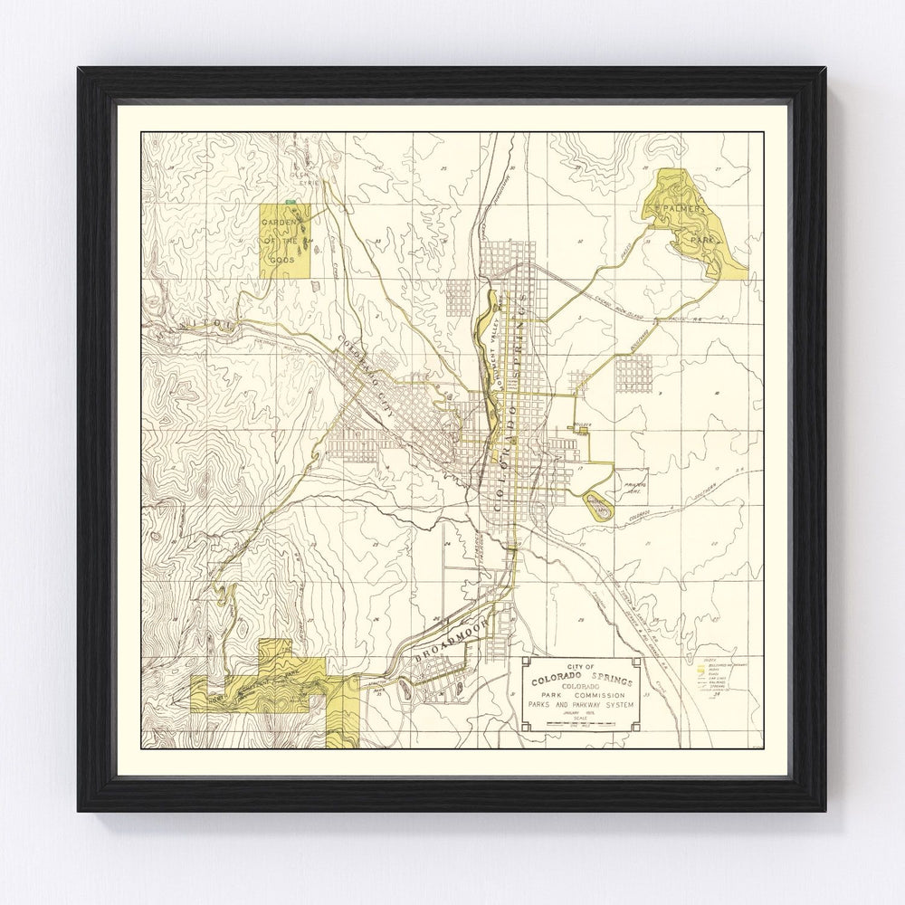 Colorado Springs Vintage Map 1909