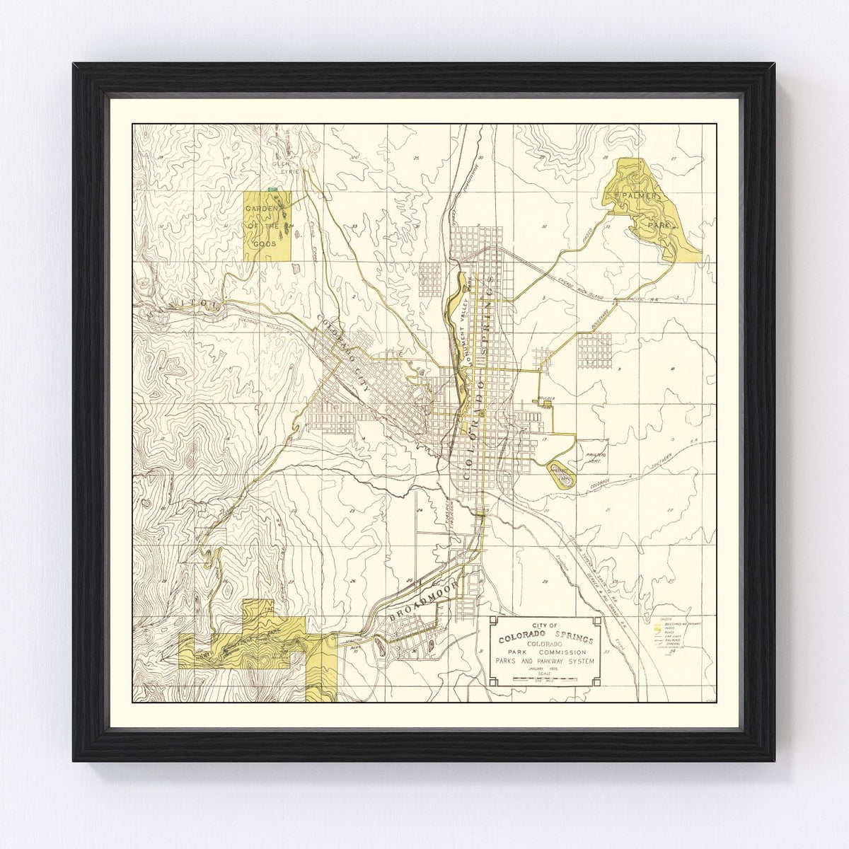 Colorado Springs Vintage Map 1909